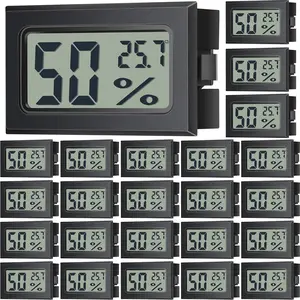 24 Pack Mini Digital Hygrometer Thermometers Indoor Humidity  Temperature Humidity Gauge Meter with Fahrenheit for Greenhouse Garden Cellar Closet