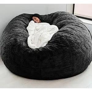Giant Bean Bag Chair for Kids Adults, 6ft 7ft Bean Bag Chair (No Filler) Washable Jumbo Bean Bag Sofa Sack Chair Large Lounger F