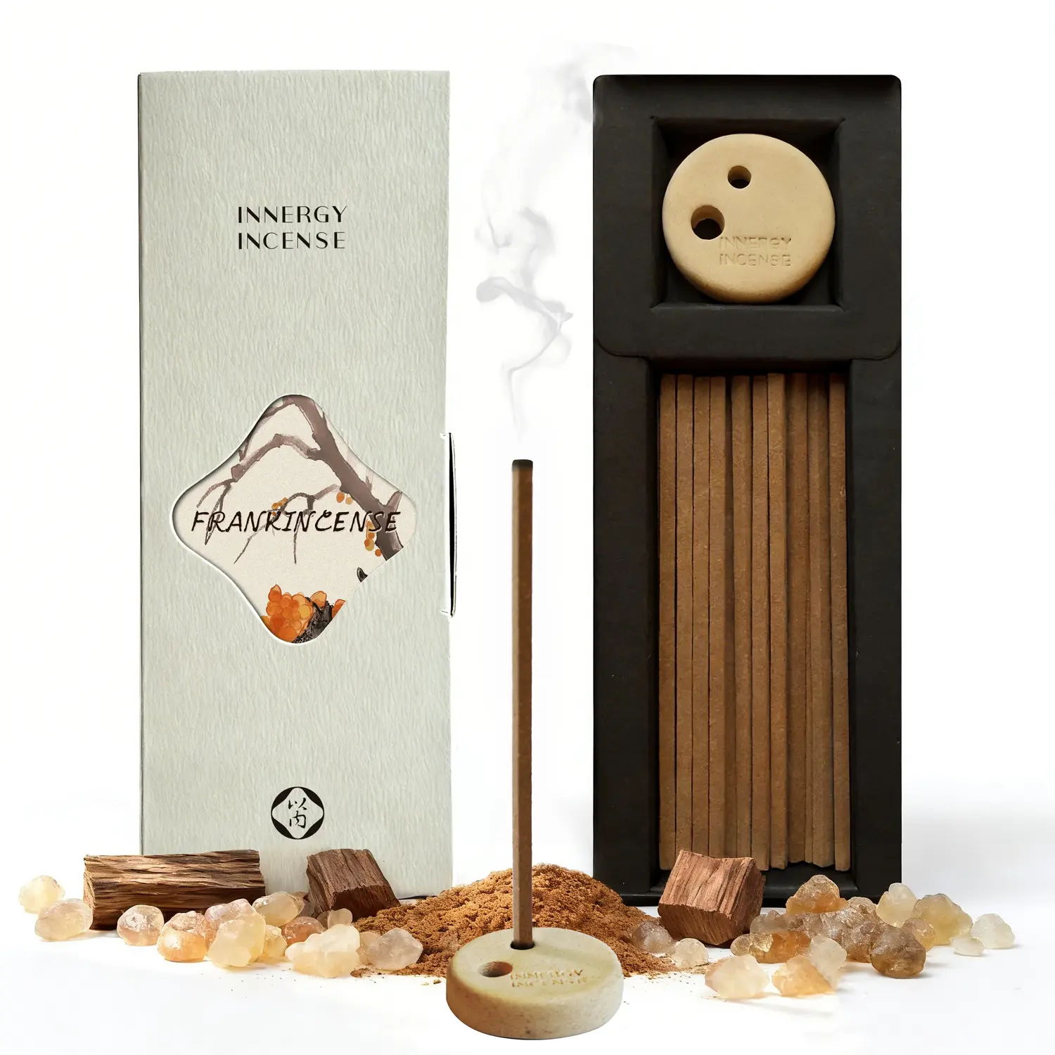 Frankincense Incense Sticks, Classic Resin Aroma, All Natural, No Bamboo Core, 50 Count – Innergy