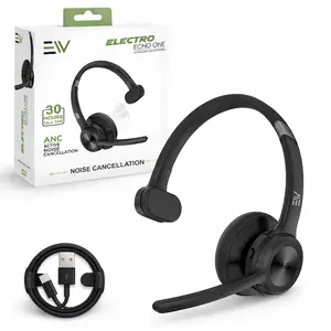 Electronic World Bluetooth Wireless Noise Cancelling Headphones with Mic, 30H Talk Time, Manufacturer Warranty for Trucker Work (Laptop, PC, Phone), Black, Manufacturer Warrenty