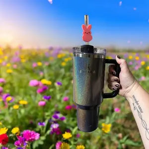 10 mm Peep Straw topper - Fun Design for Drinkware with Rabbit Character