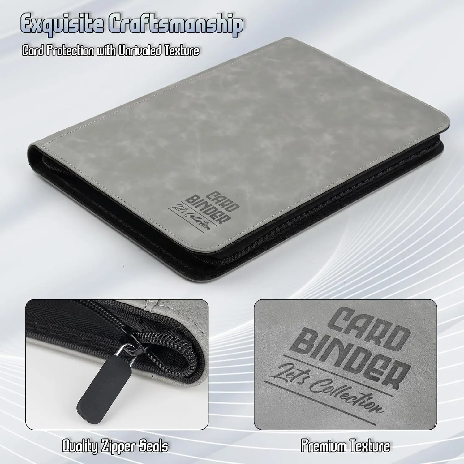 Trading Card Binder Premium 9-Pocket Double-Sided 540 Pocket PU Card Collection Binder for MTG, TCG, Sports Cards, Game Cards Gray Collector Album - TikTok Shop Trading Card Binder Premium 9-Pocket Double-Sided 540 Pocket PU Card Collection Binder for MTG, TCG, Sports Cards, Game Cards Gray Collector Album - TikTok Shop