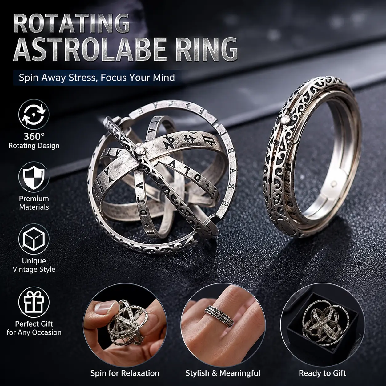 Transform Ring Necklace| Convertible Finger Ring Pendant Jewelry for Men Aesthetic Streetwear & Daily WearFinger