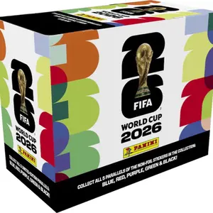 Official FIFA 2026 Panini World Cup Sticker Collection, 25-Pack Collectible Sports Sticker Box