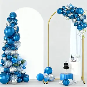 Metal Arch Backdrop Stand and Cover Set 7.2 ft, Wedding Arch Stand with White Cover for Party, Birthday, Wedding, Bridal Shower,  Shower (White, 7.2 ft)