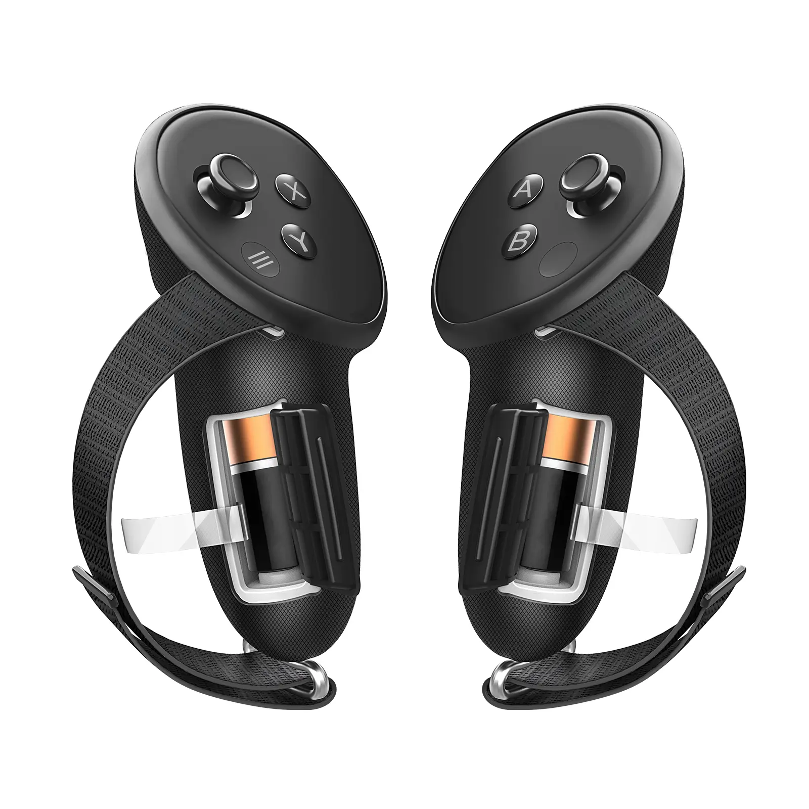 Controller Grips for Meta Quest 3, Silicone Grip Cover with Battery Opening Cover, Adjustable Knuckle Straps, VR Gaming Accessories