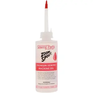 Sewing Machine Oil with Zoom Spout Oiler | 4FL OZ of Stainless Lily White Oil with Flexible Telescoping Spout, Ideal for Sewing and Textile Machinery - by