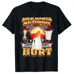 Milk Makes My Tummy Hurt Oddly Specific Dank Meme T-Shirt, vintage unisex,funny shirts for women, funny tee shirt,meme shirts, vintage clothing
