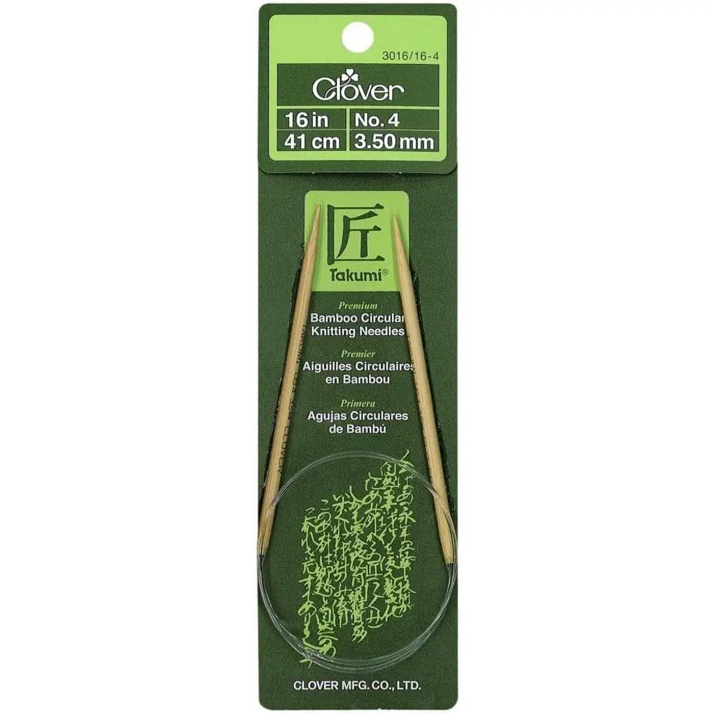 Clover 3016/16-04 Takumi Bamboo Circular 16-Inch Knitting Needles, Size 4 Gift