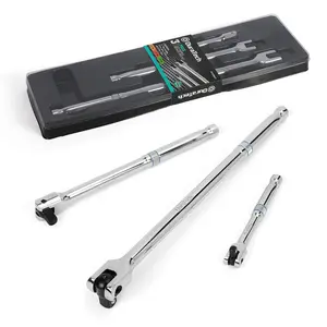 #fathersdaygift DURATECH 3-Piece Breaker Bar Set with 180° Rotatable Head, 6"-15" Lengths, Premium Chrome Alloy