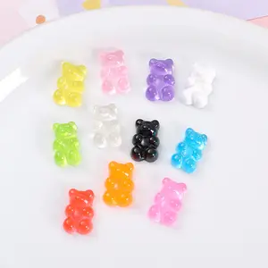11-Piece DIY Resin Accessories Set, Features Adorable Bear Figurine, Perfect for Crafting Pencil Cases and Phone Cases