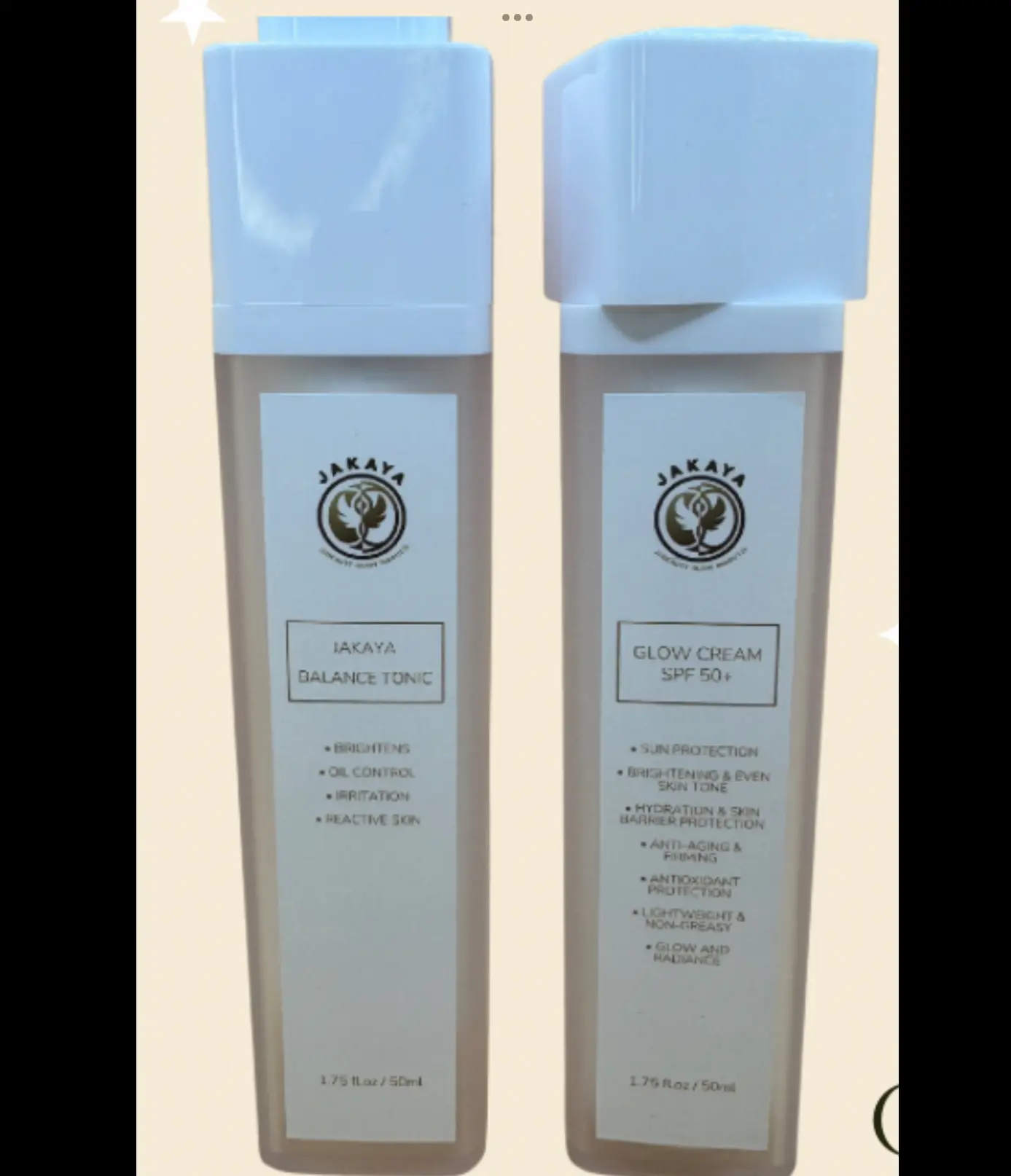 Jakaya Glow & Radiance - New Brightening Skincare Full Set Bundle with Glow Tonic & SPF Cream Protection for Enhanced Skin Radiance using Biological Technology