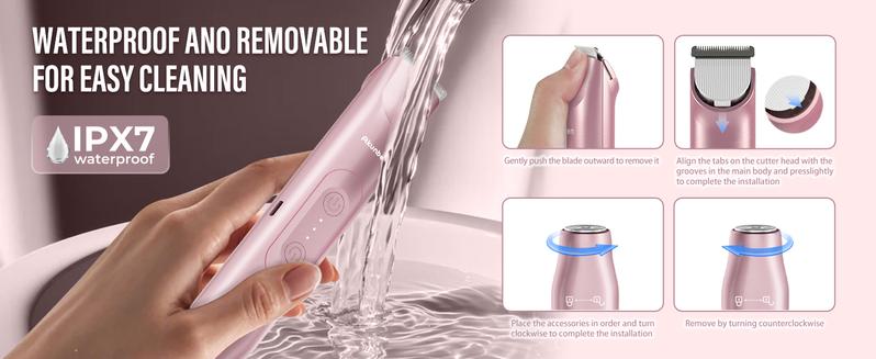 Akunbem Bikini Trimmer for Women, Electric Shaver and Razor Rechargeable 2-in-1 Body and Facial Epilator, Dual Heads for Painless Trimming of Pubic Hair, Face, Underarms and Legs, IPX7 Waterproof. Christmas Gift New Year Gift Shaving Grooming Akunbem Bikini Trimmer for Women, Electric Shaver and Razor Rechargeable 2-in-1 Body and Facial Epilator, Dual Heads for Painless Trimming of Pubic Hair, Face, Underarms and Legs, IPX7 Waterproof. Christmas Gift New Year Gift Shaving Grooming