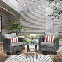 Grey Wicker Dark Grey Cushion