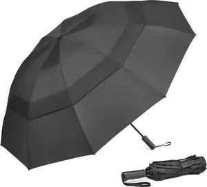 42/46/54/62 Inch Large Golf Umbrella Compact Reverse Travel Umbrella 10 Ribs Windproof for Rain Double Canopy Automatic Open Close