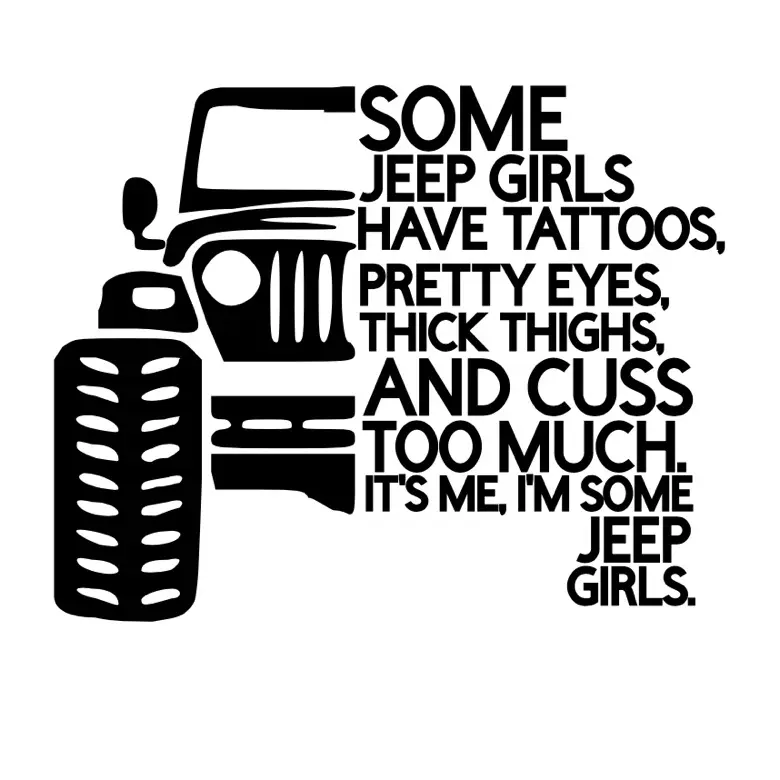 Thick Thighs Jeep Decal - Stylish, Durable Universal Car Sticker for Vehicle Exterior Decoration, Jeep Personalization