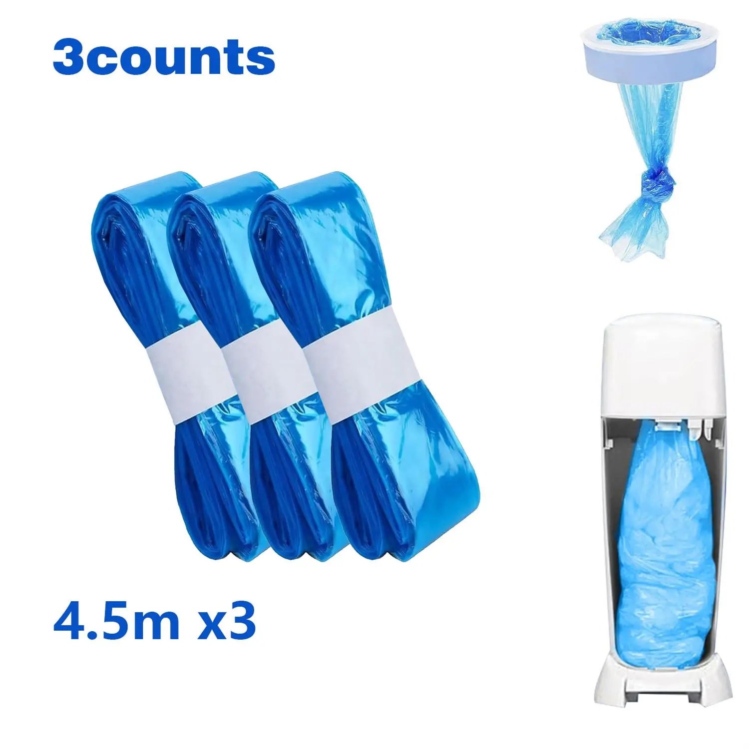 Diaper Pail Refill Bags, 3 Counts Disposable Diaper Bag, Diaper Disposal Bags, Compatible with Diaper Pail Cassettes for All Models, Home Care Supplies