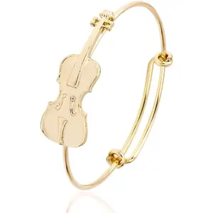 Music Lover Violin Stretch Bangle Bracelet Great Jewelry Gift for Music and Violin Lovers