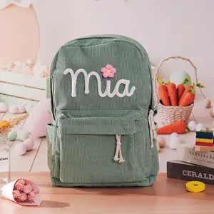 1pc Customized Name And Floral Design Backpack, Personalized Back to School Bag, Back to School Season Gift, Birthday Gift Backpack