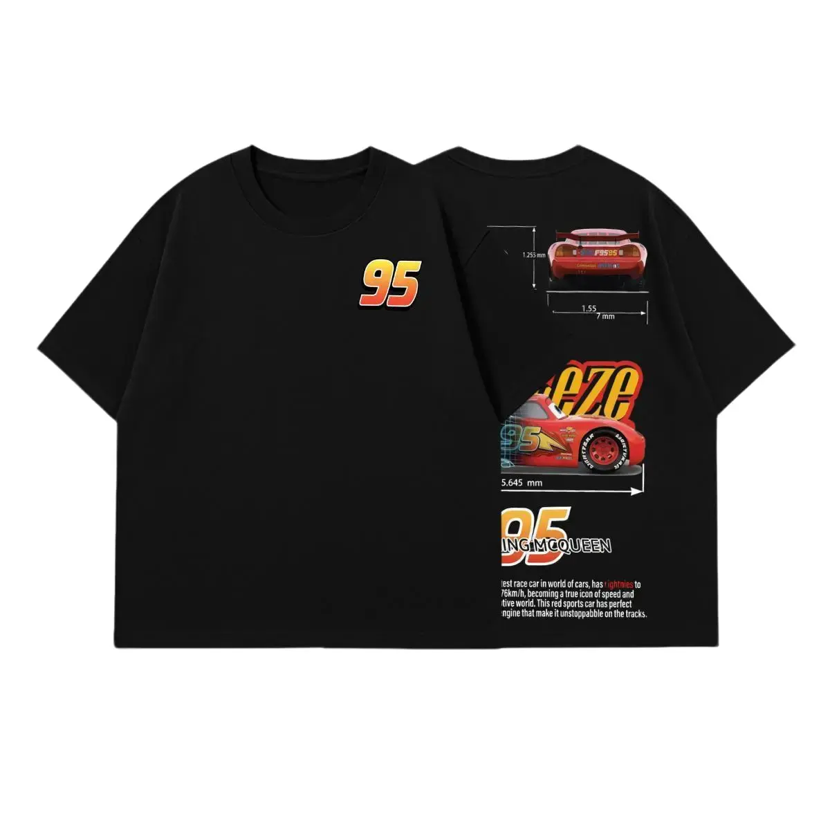 Retro Two Side Cars Gildan TShirt,Cars Movie TShirt, Mcqueen and Mater Retro Vintage Unisex Oversized Anime Graphic Tee – Trendy Y2K Acid Gildan, Manga Game Movie Lover Gift For Fans Merch