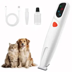 Potaroma Waterproof Pet Grooming Trimmer, 2-Speed Electric Hair Shaver for Dog Cat, Micro Precision Clipper with 18mm Ceramic Blade, LED Light & USB Rechargeable for Paws Face Ear Trimming