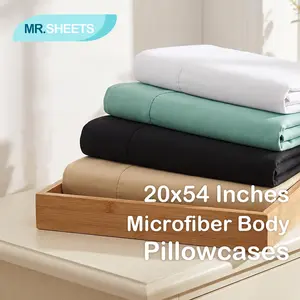 [Mother's Day Gift] NTBAY 2-Pack Ultra Soft Body Pillowcases 20x54, Brushed Microfiber Long Pillow Covers, Cozy & Breathable Bedding with Envelope Closure