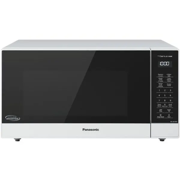 Panasonic Inverter Compact Countertop Microwave Oven - NN-SN74PW, 1.6 cu ft, 1250W, White Body & Door, 5-Button Panel, Child Lock, Even Cooking Household Appliance