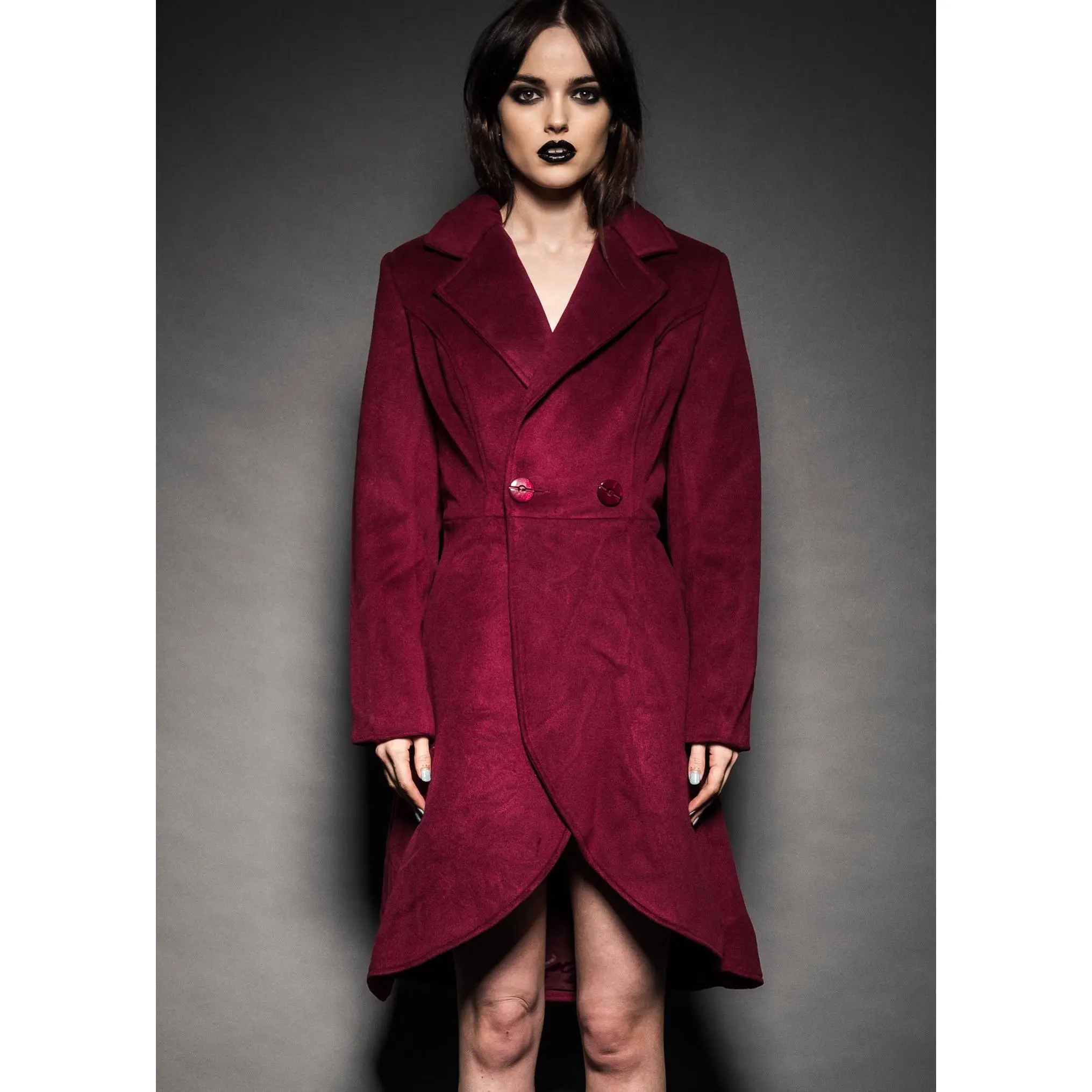 Vintage Vibes Burgundy Winter Coat