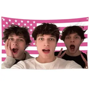 Generic Triplets Tapestry 3X5Ft Sturniolo Funny Flag With 4 Brass Grommets,For Gifts Souvenirs Bedroom College Dorm Room Concert Bar Decorations