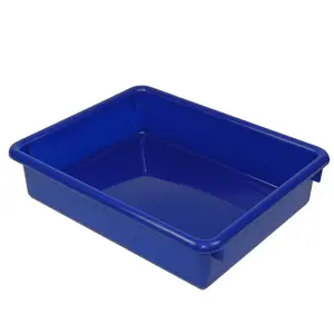 212 MAIN 3 in. Blue Stowaway Letter Tray - 3 Pieces Document Storage Organizer, Boxed, Three Pieces