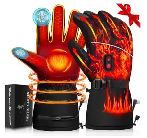 Heated Gloves for Men Women, Electric Heated Touchscreen Warm Gloves for Arthritis, Battery Powered Waterproof Windproof Ski Camping Gloves for Winter Outdoor Camping Cycling Skiing Hiking Working