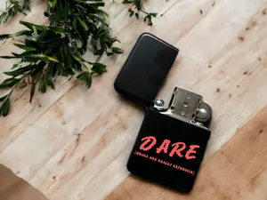 Dare Custom Black Cute lighter | Smoker gift | Hippie Lighter | Nostalgia accessory