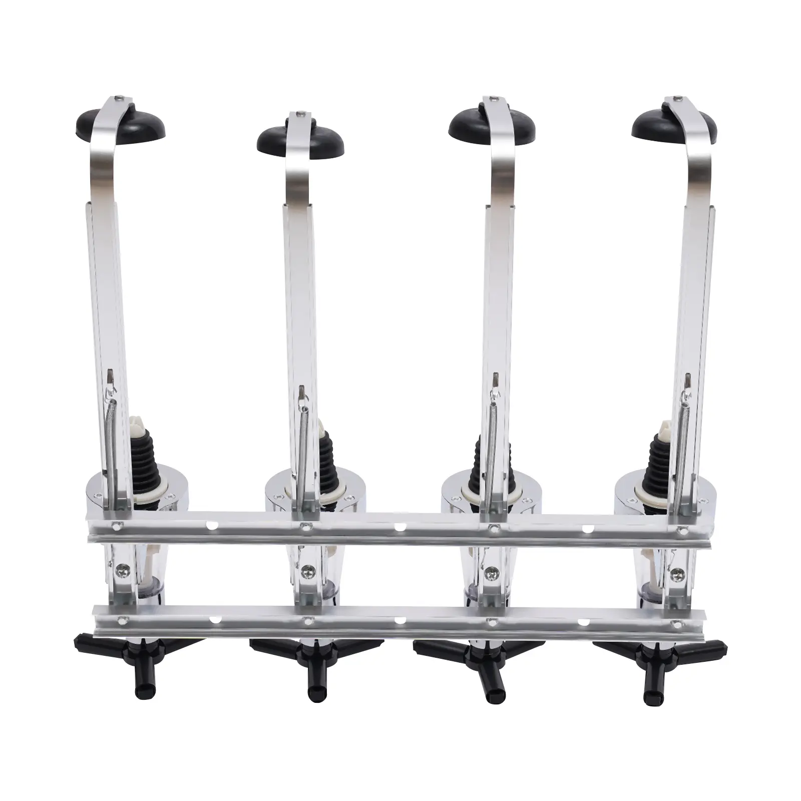 15.35×4.33×14.17in Antibacterial 4-Bottle Silver Aluminum Alloy Wall-Mounted Liquor Dispenser, Home Bar Drink Dispenser for Bartenders, Holidays Use