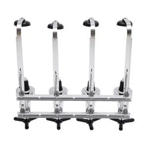 4-Bottle Wall Mounted Liquor Dispenser Silver Aluminum Alloy Alcohol Dispenser for Home Bar Party Pub