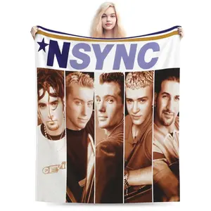 NSYNC Blanket Super Soft Lightweight Blanket Suitable for Sofa, Bed, Plush Flannel Microfiber Warm Blanket Suitable for All Seasons