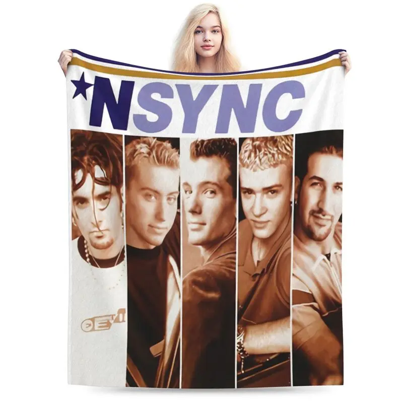 NSYNC Blanket Super Soft Lightweight Blanket Suitable for Sofa, Bed, Plush Flannel Microfiber Warm Blanket Suitable for All Seasons
