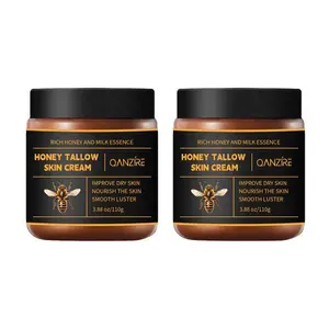 2Pcs Tallow Honey Balm, Tallow and HoneyBalm for Face, Organic Beef Tallows Face Moisturizer, Natural Formula - Organic Grass-Fed Beef Tallow & Raw WildHoney for All Skin beef tallow honey balm Body Care