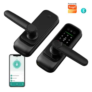 Palm Vein Fingerprint Door Lock Face Recognition IP53 Waterproof 2K Camera Video Doorbell Smart Door Lock Keyless Entry App Control for Front Door Bedroom Apartment Office Garage Door Locks with Video Doorbell palm  lock Biometric