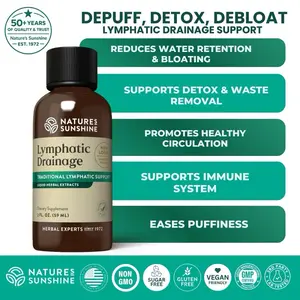 Nature's Sunshine Lymphatic Drainage Support Supplement - Herbal Extracts for Detox, Reduces Puffiness & Bloating