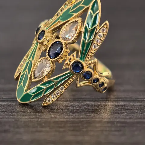 Vintage Insect Design Ring, Copper Rings, Statement Ring, Fashion Accessories for Women & Girls, Trendy All-match & Exquisite Jewelry for Birthday Gift, Statement Multi Ring, Vintage Rings Jewelry