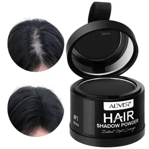ALIVER Hairline Powder, Root Cover Up, Root Touch Up, available in 10 shades to suit various hair colors. This hairline filler powder covers sparse areas for a fuller, more voluminous look. It comes with a mirror and is waterproof and sweat-resistant.