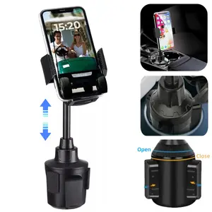 360° Rotation Car Cup Phone Mount Holder Stand Cradle Auto Accessories Adjustable , Universal Fits For Cell Phone Sedan Coupe Car Truck Van Golf Cart
