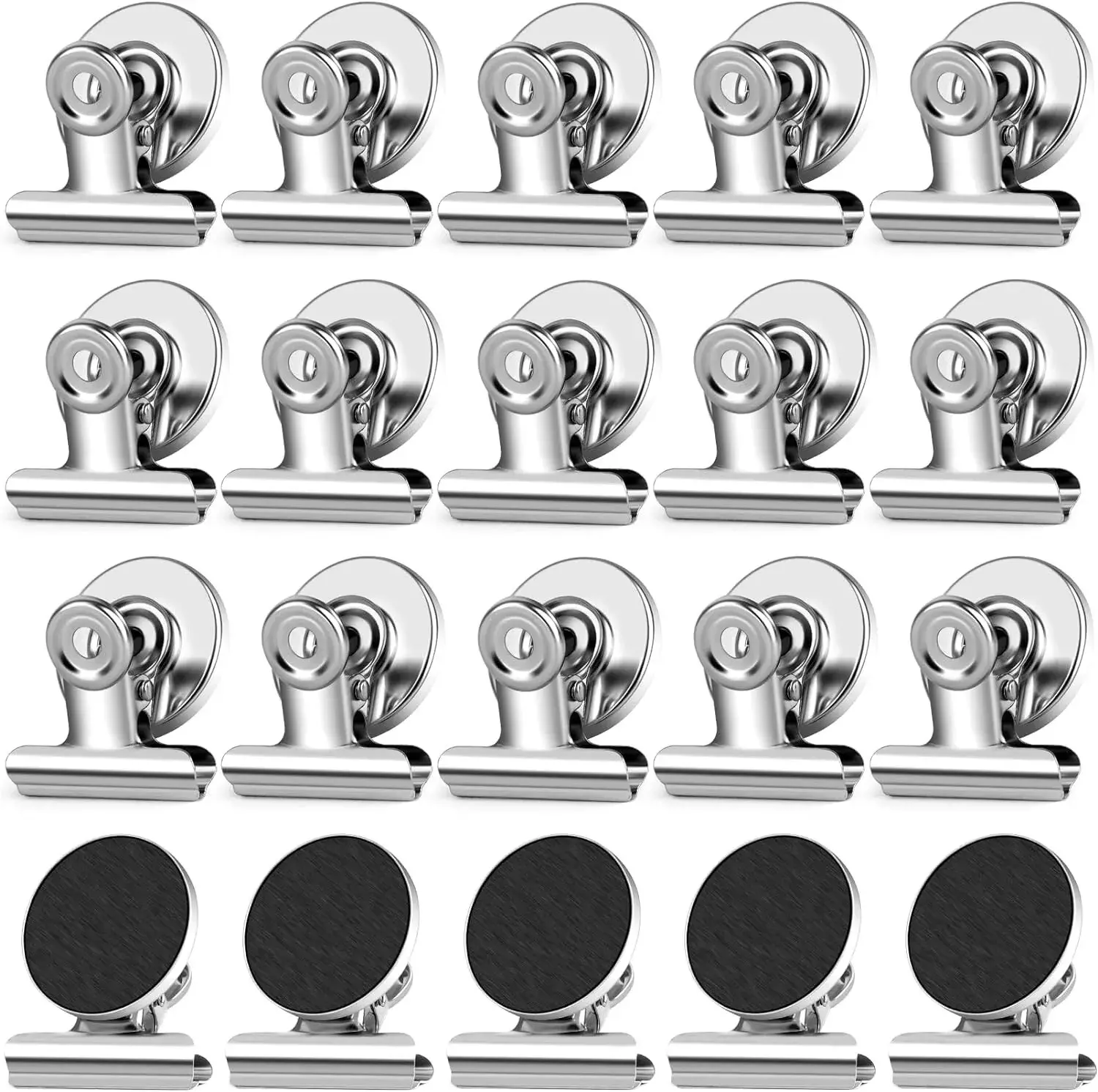 Super Z Outlet Magnetic Clips 16pcs Heavy Duty Refrigerator Magnet Clips Fridge Magnets Strong Round Metal Stainless Steel