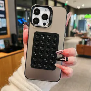 Simple Suction Cup Phone Case Lazy Stand, Anti-Drop Durable Shockproof Transparent Suction Cup Phone Case, Compatible with iPhone 11-17 Pro Max