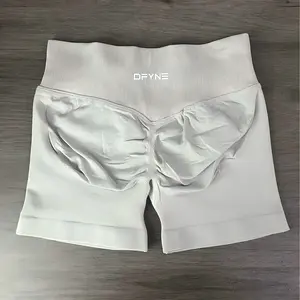 dfyne Impact Shorts with Logo Low Waist Seamless Yoga Shorts Scrunch Bum Gym Shorts Workout Biker Short Stretch Fitness Clothing