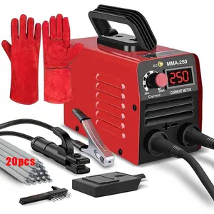 Super Mini Stick Welder ,110V 250A ARC Portable MMA   for Beginners,  with 10pcs  Rod Tools,IGBT Inverter Welder,Hot Start Arc Force Anti-stick (Red) welding machine