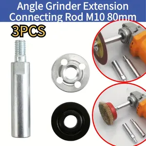 3pcs  Extensionconnecting Rod, with 2pcs 100-Type Angle Grinder Self-M10 80Mm Thread Adapter for Power Tool Angle Grinding Tools
