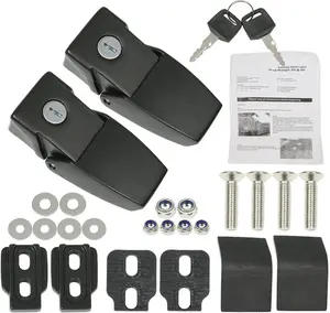 LABLT Stainless Steel Hood Latches Hood Lock Catch Latches Replacement for Wrangler JK JKU JL JLU JT 2007-2023 Black