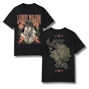 Lainey Wilson 2025 Tour Cowgirl T-Shirt, Retro Country Music Concert Tee, Western Style Rodeo Shirt for Men and Women, Casual Outfit, 2 Sides