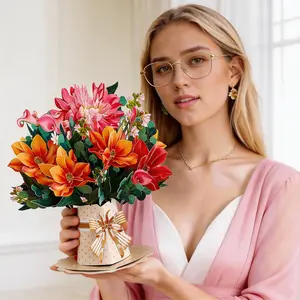 Mother's Day greeting card, 3D Happy Mother's Day card, preserved flower 3D Pop Up card, handmade floral gift, suitable for Mother's Day, anniversaries, and various occasions, the best gift for mom